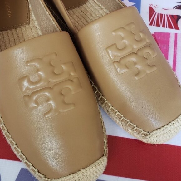 NWT!!! TORYBURCH EVERLY LEATHER ESPADRILLE (TIRAMISU) - Picture 6 of 7
